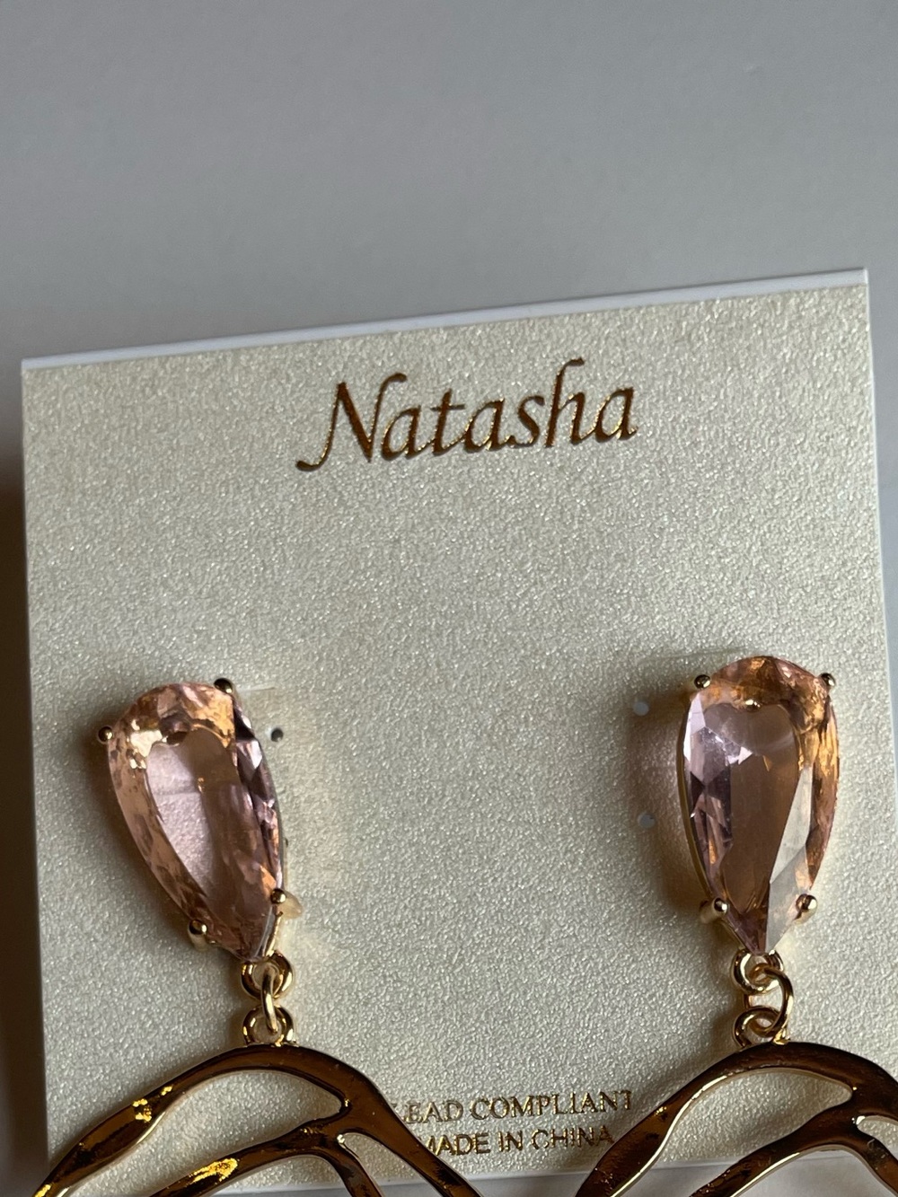NWT Natasha Couture Pink Flower Statement Drop Earrings - Picture 2 of 5